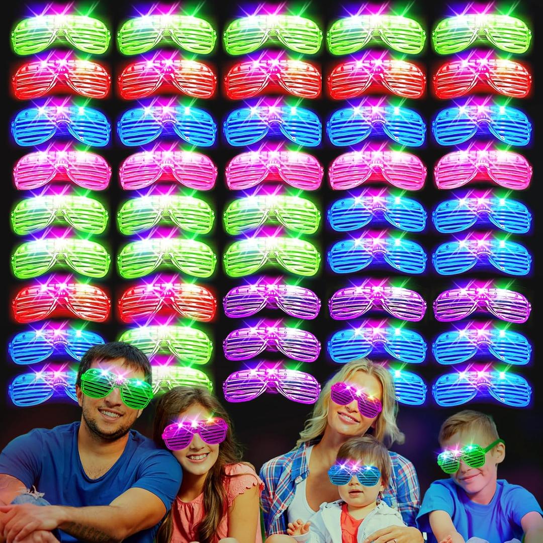 28 PCS Light up Glasses, Glow Glasses, LED Glasses, Glow In The Dark Glasses for Kids and Adults, Party Favors Adults, Halloween Glasses, Party Glasses for Glow In The Dark Party, Rave, New Year