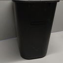 Deskside Plastic Wastebasket, Rectangular ,Black Premium, 7 Gallon