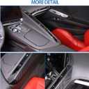 Real Carbon Fiber Central Control Side Trim Compatible with Chevrolet Corvette C8 2020-2025, Center Console Passenger Side Decorative Strip Cover (Black)