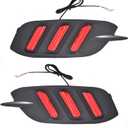 labwork Red Rear Bumper Brake Light Bumper Reflector Lamps Replacement for Civic 2016-2020 Function as Tail Brake and Rear Fog Lights