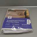 Ultra Soft Pillow Protectors with Zipper Queen Size - Set of 4 Breathable Pillow Covers - 100% Protection Against Stains, Dust & Dirt - Machine Washable (White)