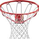 Spalding Regulation Size 18" Steel Basketball Rim with Net Included | Choose from Fixed or Breakaway | Replacement Rim for Indoor or Outdoor Hoop