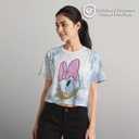 Disney Mickey & Friends Junior Womens T-Shirt Daisy Duck and MickeyMouse Graphic Tee, Soft Vintage Short Sleeve Top