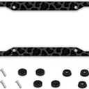 Black Leopard Print License Plate Frame - 1 Pack Aluminum Metal Novelty Auto Tag Frame Black Cheetah Car Accessories License Plate Holder Universal US Canada Size 12.3 x 6.3 Inch 4 Hole with Screws