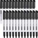 SFAIH Fine Tip Dry Erase Markers - 24 Pack Black Whiteboard Erasable Markers Bulk for Kids Adults, Ideal for Classroom School Office Home Use on White Board, Non-Toxic Easy Clean