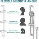 Hand Shower with Slide Bar, High Pressure 10 Setting Handheld Shower Head, Adjustable Height 24" Slide Bar, Wall Supply Elbow and 6.6ft Extra Long Shower Hose - Brushed Nickel