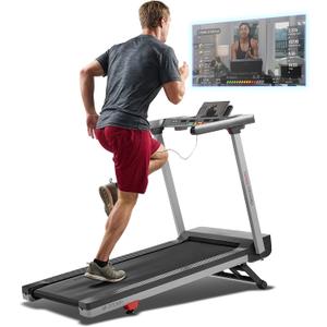Sunny Health & Fitness Fully Assembled OneClick-Fold 20" Smart Treadmill with Auto Incline & SunnyFit App