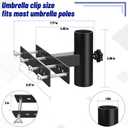 Patio Umbrella Holder for Deck Railing, Adjustable Patio Umbrella Base Outdoor Umbrella Stand, Outdoor Umbrella Holder Fixed Clip Deck