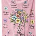 Christian Gifts for Women, Pink Christian Blanket with Flowers, Inspiration Gifts for Women, Encouragement Religious Gifts, Blanket for Faith Birthday Mothers Day Christmas, Nourishing Soul