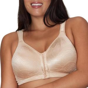 PLAYTEX Women's 18 Hour E52E Front Close Extra Back Support Wireless Bra< Single or 2 Pack (42D, Nude)