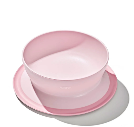OXO Tot Stick and Stay Suction Bowl - Dusk Pink