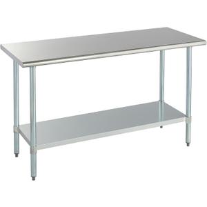 ROCKPOINT Stainless Steel Table for Prep & Work 24x60 Inches, NSF Metal Commercial Kitchen Heavy Duty Table with Adjustable Under Shelf and Table Foot for Restaurant, Home and Hotel