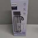 PHILIPS Filtered Water Bottle, BPA-Free Tritan Plastic Water Bottles, Replaces 450 Plastic Water Bottle with Reusable GoZero Everyday Water Filter, Portable Filtering Bottle for Travel, 22 oz, Grey