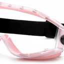 UKNOW Safety Goggles Over Glasses - Anti-Fog Clear Lens - ANSI Z87.1 Certified Eye Protection for Lab Work, Industrial Use (Pink)