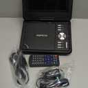 9.5" Portable DVD Player for Kids and Car with 7.5" Swivel Screen, 4-6 Hour Working Time, Car DVD Player with Dual Speakers, Remote Control, Support Sync TV, Region Free USB/SD/AV- Black