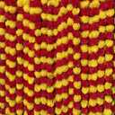 5 PC - 5 feet Marigold Garland |Indian/American Wedding Party Mantle Decoration, Faux Garlands Wedding Garland, Diwali Decoration, Spring Bush Floral! (Red & Yellow Mix)