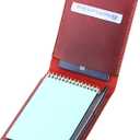 Leather Cover for 3.5x5.5 Top Spiral Notebook, Handmade Leather Notebook Cover Compatible with Rocketbook Mini Size, Small Pocket Size Memo Notepads Holder with Business Card Holder-Wine