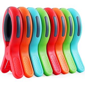 Large Beach Towel Clips for Beach Chair, Heavy-Duty Plastic Clothes Pins, Towel Clips for Beach Chairs Cruise-Keep Your Towel from Blowing Away, Vacation Beach Must Have Beach Chair Clips