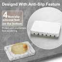 2 x Resin Soap Dish Bathroom,Self Draining Marble Look Soap Holder for Shower,Soap Tray for Kitchen,Sink(Marble White)