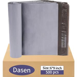 Dasen 500pc Poly Mailers 6x9 Inches,Shipping Envelopes Self Seal Mailers Bags Waterproof and Tear-Proof Packaging Bags, Shipping Bags for Clothing