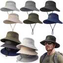 Funnysoft 12 Pack Wide Brim Sun Bucket Hats Bulk,Classic Multicolor (Black, M)