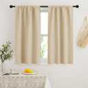 RYB HOME Dorm Curtains Room Darkening, 45 inch Length Privacy Window Treatment Thermal Insulated Covers for Shortage Room Studio Nursery, W29 x L45 inch, 2 Panels, Biscotti Beige