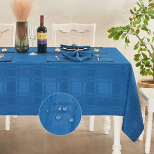 Rectangle Table Cloth Linen Farmhouse Stainproof Waterproof Washable Polyester Oblong Rectangular Fabric Table Cover for Kitchen Dining Dinner (Navy Blue01, 84" x 60" (Rectangular)) Rectangle Table Cloth Linen Farmhouse Stainproof Waterproof Washable Polyester Oblong Rectangular Fabric Table Cover for Kitchen Dining Dinner (Navy Blue01, 84" x 60" (Rectangular))