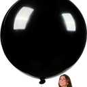 PartyWoo Black Balloons 4 pcs 36 Inch Extra Large Big Jumbo Giant Matte Black Latex Helium Balloons for Graduation Halloween New Year Anniversary Birthday Retirement Party Decorations Black-Y18
