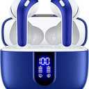 TAGRY Bluetooth Headphones True Wireless Earbuds 60H Playback LED Power Display Earphones with Wireless Charging Case IPX5 Waterproof in-Ear Ear buds with Mic for TV Smart Phone Laptop Computer Sports (Ocean Blue)
