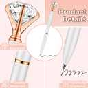 PASISIBICK White Diamond Pens Pack of 20 Bling Diamond Gem Pen Dcor Gifts for Women Bridesmaid Coworkers Bulk Crystal Metal Ballpoint Pens Black Ink(20 PCS White)