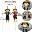 Stuffed Scarecrows Decor, 100CM Fall Harvest Decoration for Autumn, Large Size 39.4 Inch Mr Mrs Scarecrow Gift for Halloween Thanksgiving, Bird Porch Away Decors for Outdoor, Black and Red