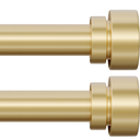 PORTRES Modern Gold Curtain Rods set of 2 for Windows 28 to 48 Inches Adjustable Length 1" Diameter Heavy Duty Curtain Rod with Farmhouse Decorative Finials for Outdoor Bedroom Kitchen Living Room