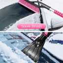 HEEYA 42.2 Inch Ice Scraper and Brush for Car, Snow Brush and Ice Scraper for Windshield Window, Car Snow Scraper with Foam Grip for SUV Truck Jeep Vehicle - Pink