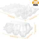100PCS Plastic Egg Cartons Bulk 2x3 Egg Holders Style Holds 6 Eggs - Half Dozen Storage Perfect for Family Pasture, Groceries Chicken Farm, Refrigerator Storage
