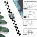 Band Compatible with iWatch Band 38/40/41mm for Women Men Sport Replacement Smartwatch Wrist Strap for iWatch Ultra2/1 SE Series 10 9 8 7 6 5 4 3 2 1 - Black White Checkered Cat