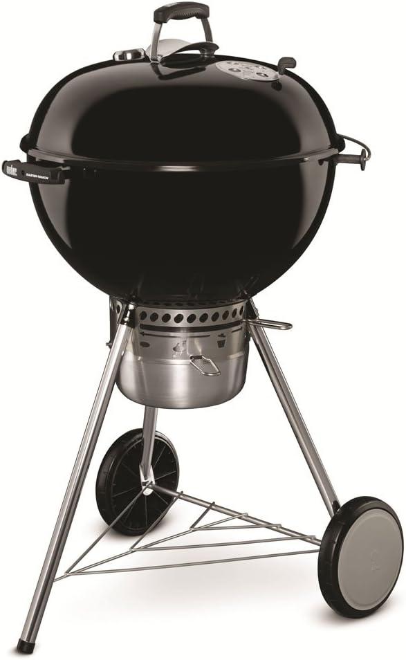 Weber Master-Touch Charcoal Grill, 22-Inch, Black Premium Outdoor BBQ Grill with Tuck-Away Lid Holder & OneTouch Cleaning System, PorcelainEnameled Kettle