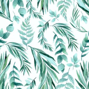 VaryStyle 17.7"x118" Fresh Green Leaf Wallpaper Watercolor Green White Eucalyptus Fern Leaf Peel and Stick Wallpaper Leaves Contact Paper for Cabinets Walls Removable Nature Wall Paper for Bedroom