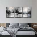 DZRWUBHS Large Wall Art for Living Room Canvas Wall Decor for Bedroom Black And White Wall Painting Inspirational Abstract Pictures Artwork Modern Office Ready to Hang Minimalist Home Decor Set of 3 20x28