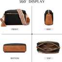 Fashion Small Leather Crossbody Bags for Women Trendy Casual Cross Body Handbags Crossover Travel Purses with Zipper Pockets (Blackbrwon)