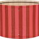 Pendant Lamp Shade, Translucent Bamboo Made, 13.8x9 Inch, Modern Minimalist Style for Living Room, Bedroom (Red Stripe)