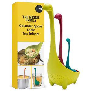 The Nessie Family by OTOTO - Pack of 3 Tea Infuser, Soup Ladle, and Colander - Cute Kitchen Accessories, Cooking Gifts, Funny Kitchen Gadgets, Kitchen Gifts