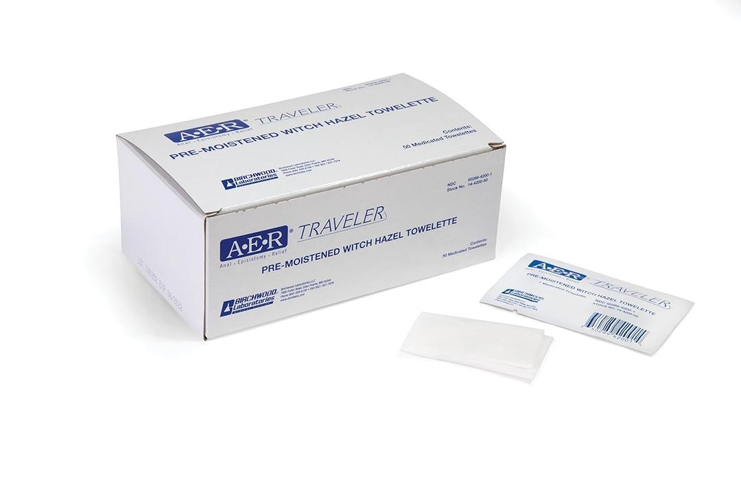 14-4200-50 A.E.R. Witch Hazel Towelettes , Box, 50, Towelettes, 5" x 5"