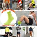 Women's Neon Scrunch Crew Socks 80s 90s Retro 3-Pack Cotton Stacked Boot Calf Cozy Ribbed Slouchy Socks Size 5-10 (M)