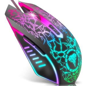 BENGOO Gaming Mouse Wired, Ergonomic Gamer Laptop PC Optical Computer Mice with RGB Backlit, 4 Adjustable DPI Up to 3600, 6 Programmable Buttons for Windows 7/8/10/XP Vista Linux -Black