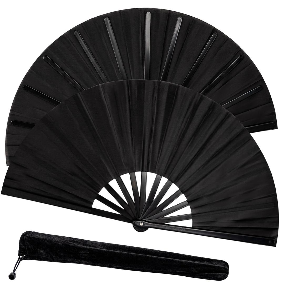 BAWMOY Fans for Line Dancing, 1 Hand Fan Foldable, Rave Fan Clack, Boots on The Ground, Pop Fans Clacking Handheld for Women Folding (Black)