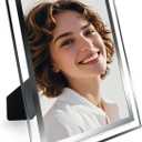 4 Pack Picture Frames 8x10 Clear with Silver Trim, Frames for 8 x 10 Photos School Pictures, Wall and Tabletop Display Frame Set