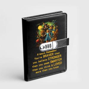 Wizard Inspirational Gifts Leather Combination Lock Notebook Always Remember Youre Braver Than You Believe Leather Locked Journal Notebook Movie Inspired Gift (always remember)