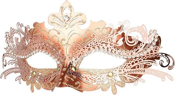 Hoshin Masquerade Mask, Mardi Gras Deecorations Venetian Masks for Womens (Rose Gold)