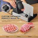 CUKO Meat Slicer,200W Electric Deli Meat Slicer, 2 Removable 7.5'' Stainless Steel Blades & Tray, 0-15mm Adjustable Thickness, Easy to Clean, for Meat, Cheese, Bread, Fruits and Vegetables