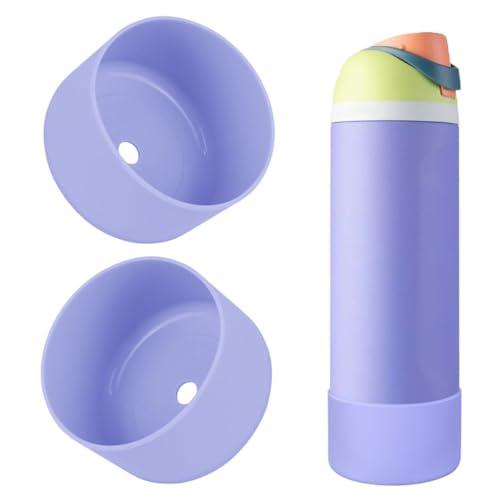 BKBY 2PCS Silicone Water Bottle Boot, Compatible with Owala 24oz 32oz 40oz, Protective Anti-Scratch & Anti-Dent No Noise Sleeve Cover for FreeSip/Twist/Flip Water Bottles (Retro Boardwalk, 24oz)